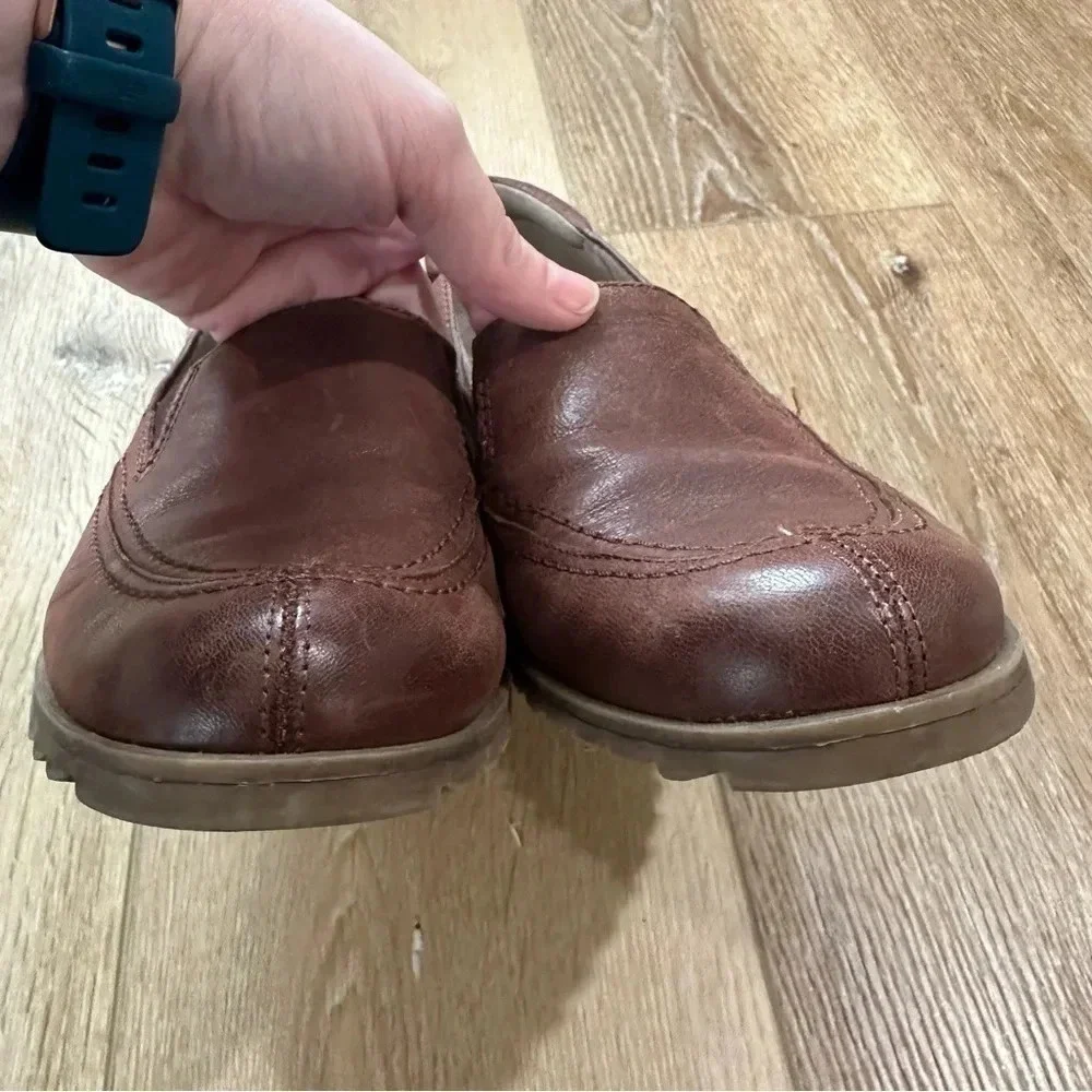 Naturalizer Harker Women's Brown Hidden Wedge Slip-On Leather Loafer Sz 10N GUC